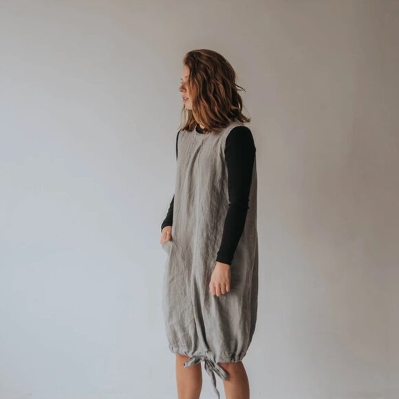Cedar + Vine Joey Dress Light Grey Size Small - Picture 7 of 7